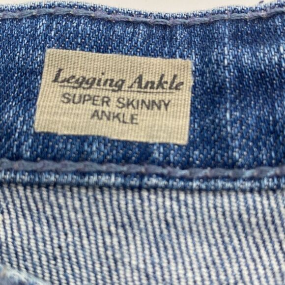 AG Legging‎ Ankle Super Skinny Ankle Jeans Distressed Blue Southgate Size 30 - Picture 12 of 15